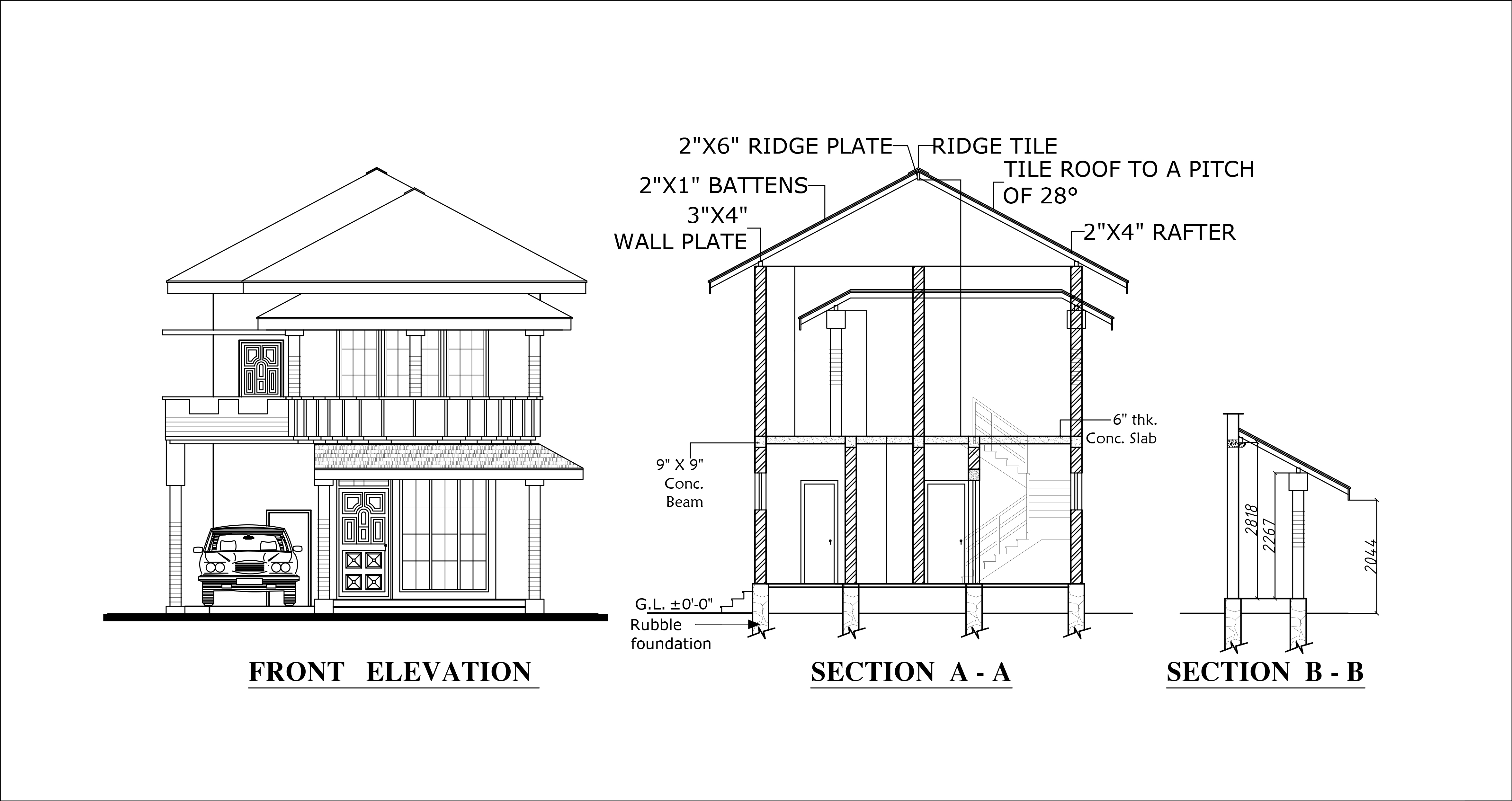 http://www.dwgnet.com/wp-content/uploads/2016/07/House-plan-front-elevation-and-section.jpg